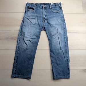 Armani Jeans Mens 34x25 Blue J31 Straight‎ Leg Denim Stretch Pants